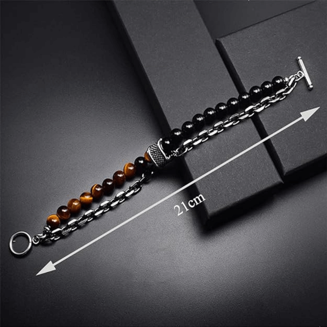 Lava Stone Tiger Eye Bracelet For Men By Offmint