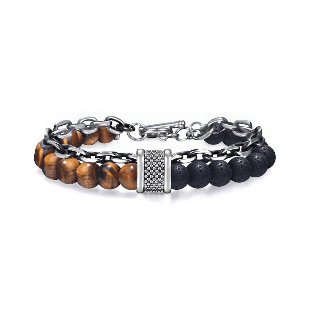 Lava Stone Tiger Eye Bracelet For Men By Offmint