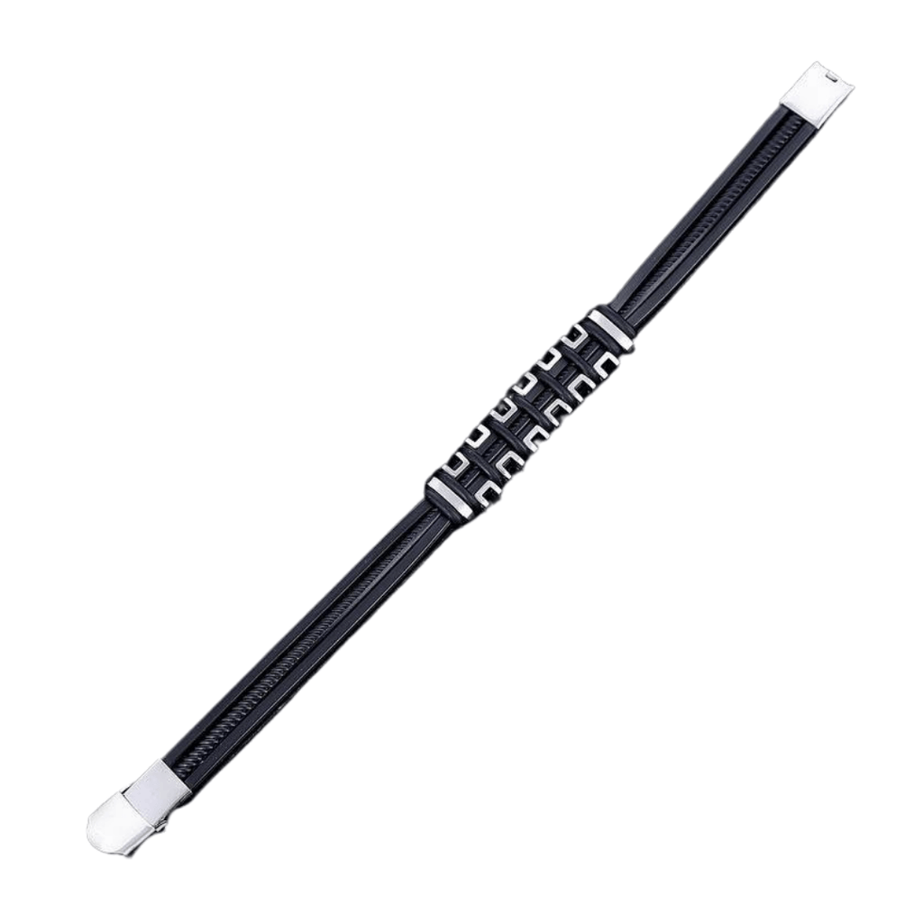 Textured Silver-Plated Bracelet For Men By Offmint