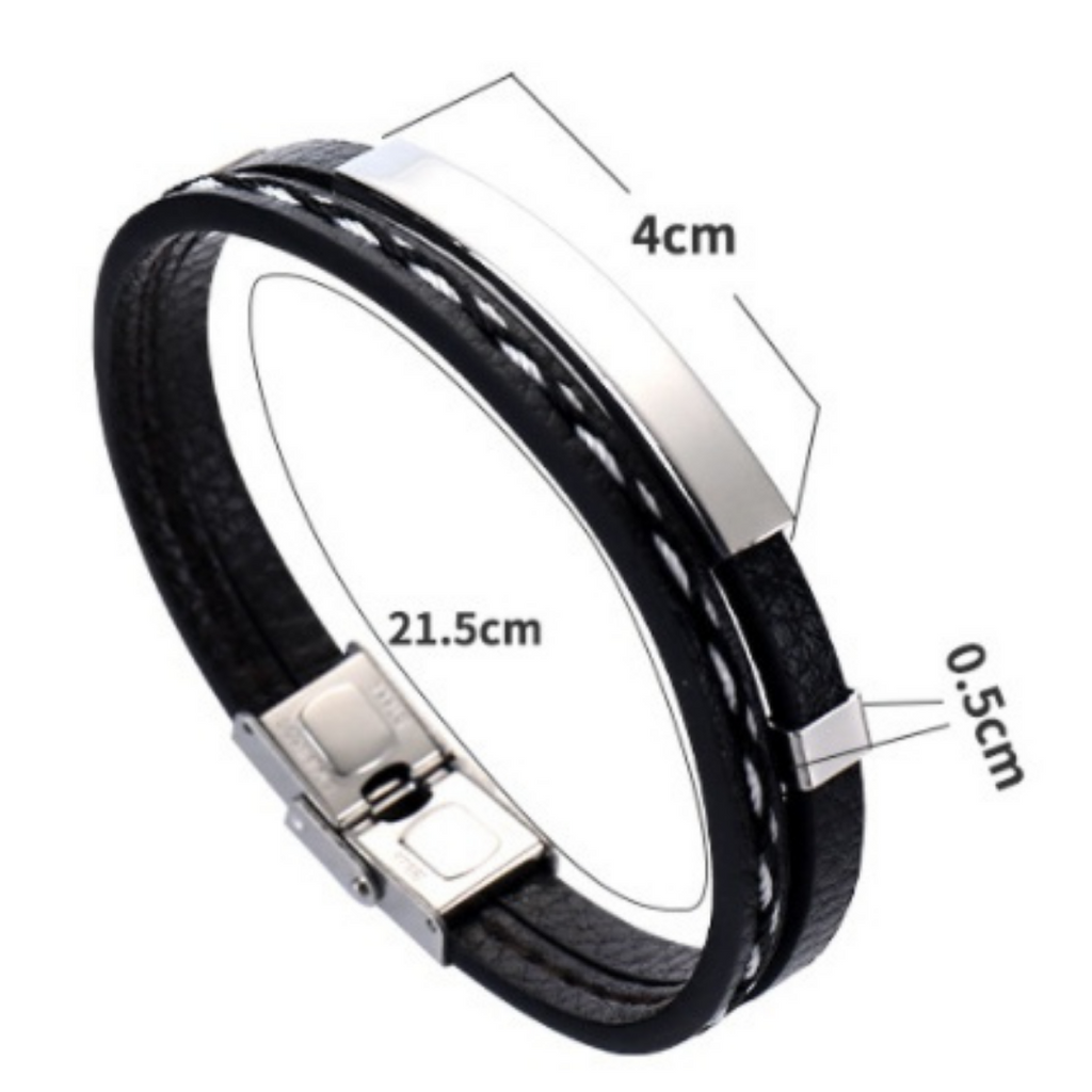 Leather Hand Bracelet For Men By Offmint