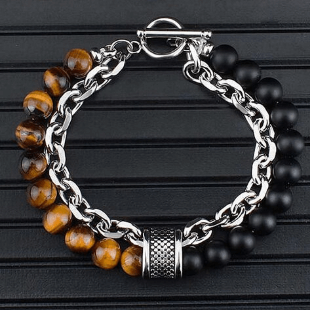Lava Stone Tiger Eye Bracelet For Men By Offmint