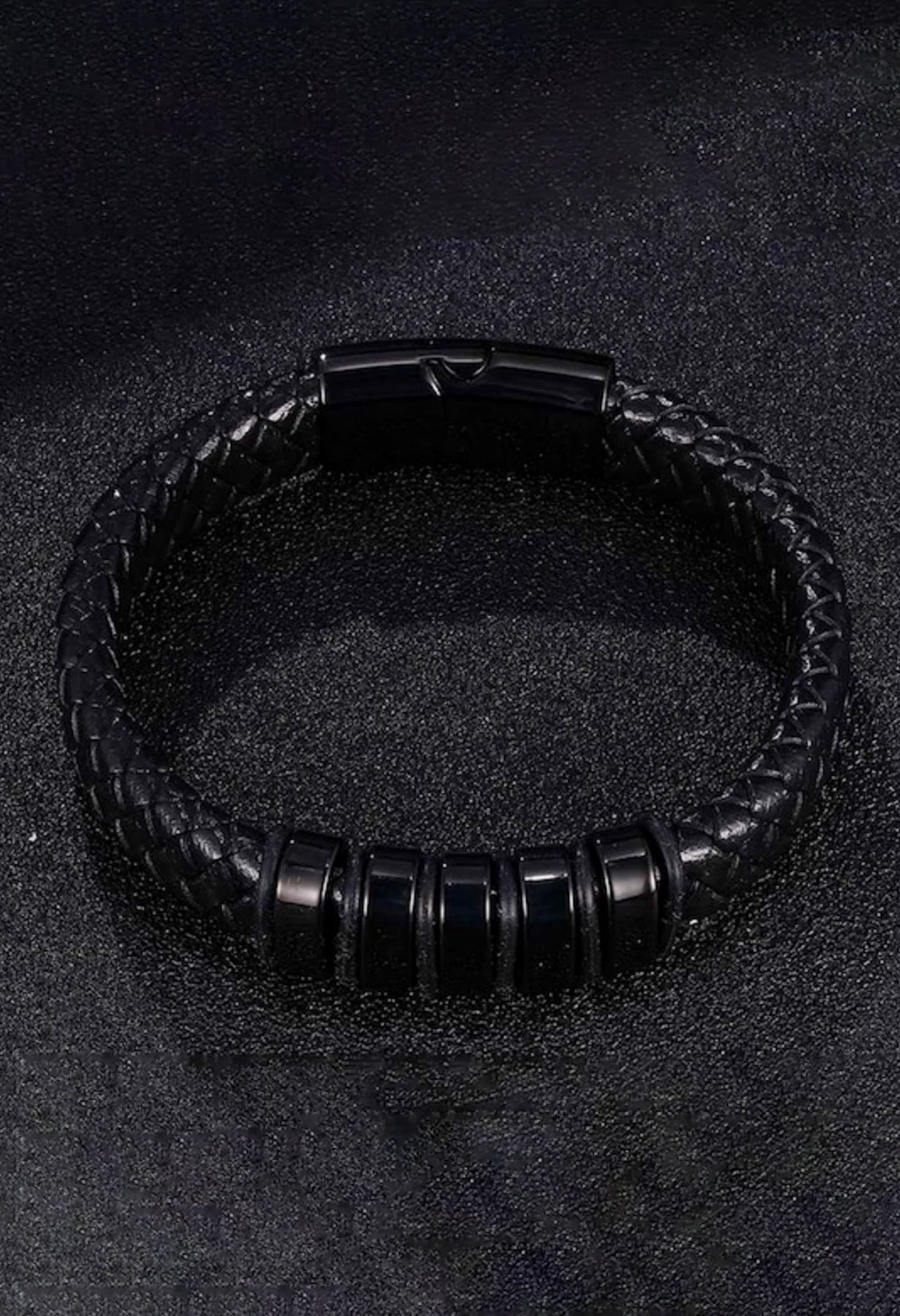 Black wraparound classy Bracelet For Men By Offmint