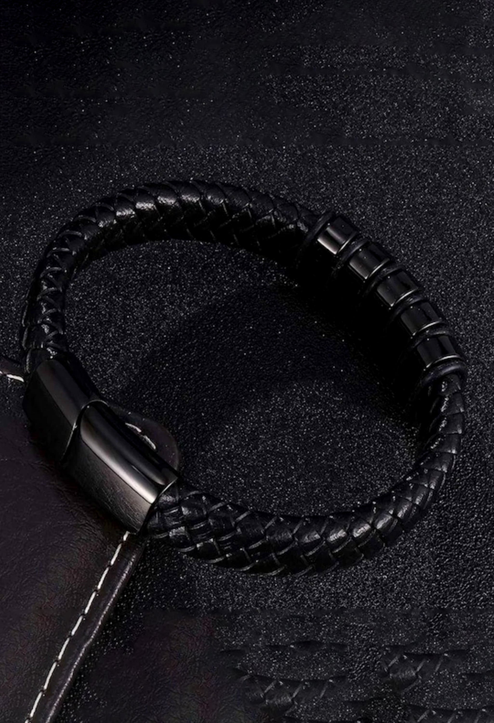 Black wraparound classy Bracelet For Men By Offmint