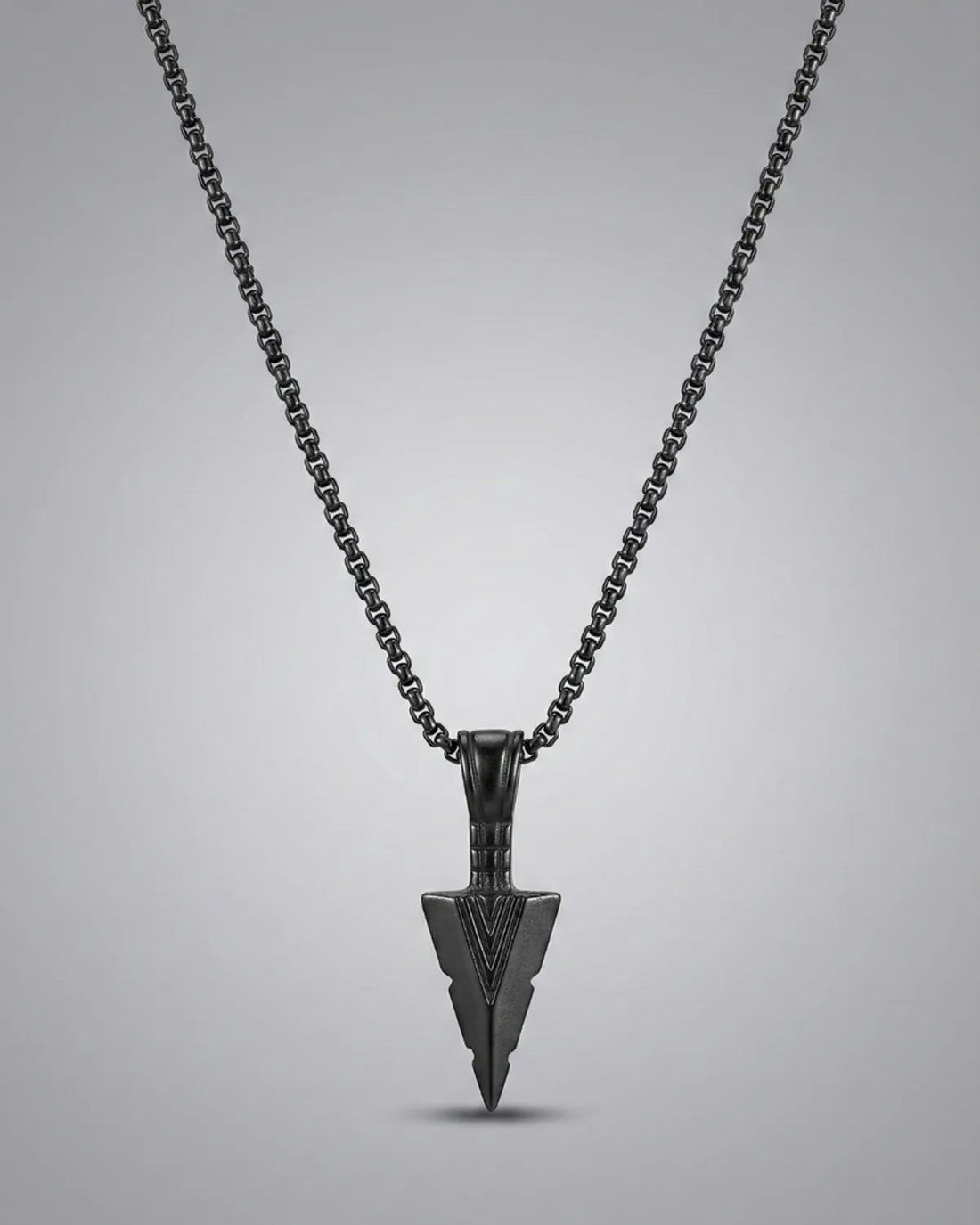 Black Arrow Pendant Necklace For Men