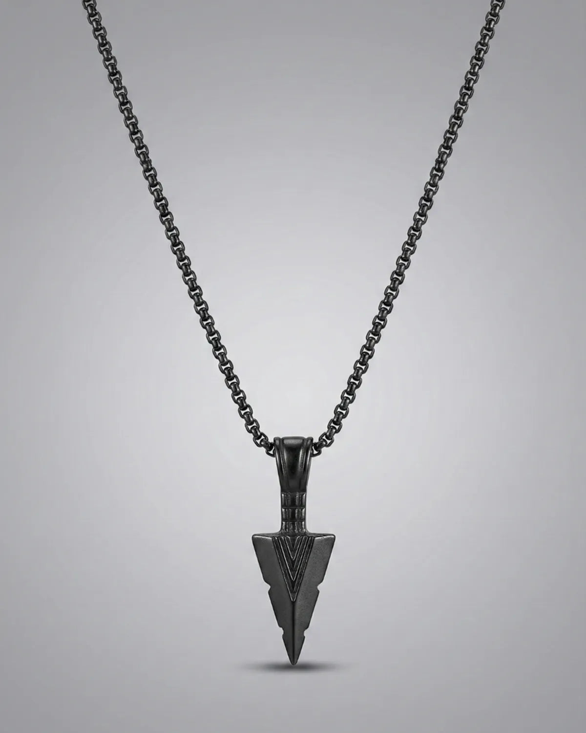 Black Arrow Pendant Necklace For Men