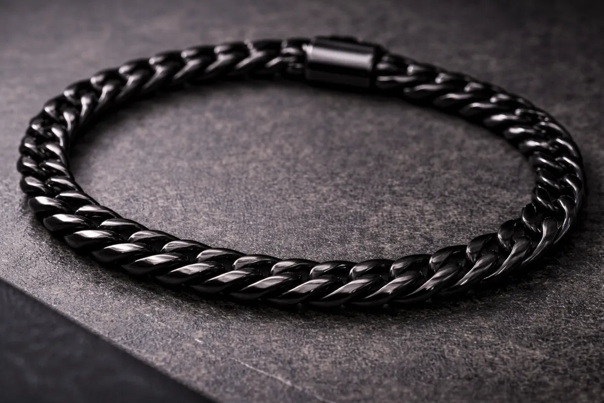 Luxury Anti-Tarnish Black Chain Bracelet for Men