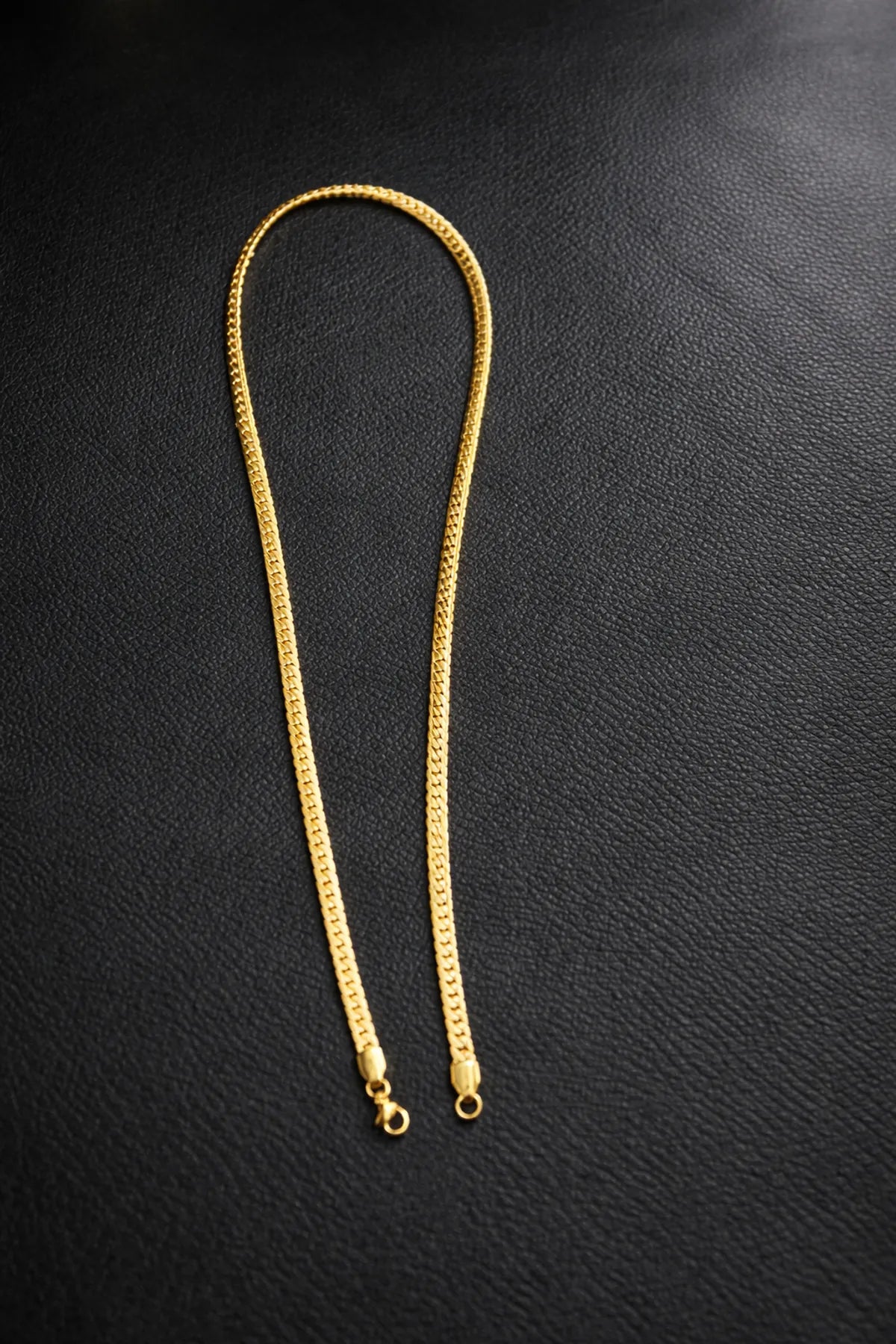 Gold Anti Tarnish Flat Snake Chain for Men