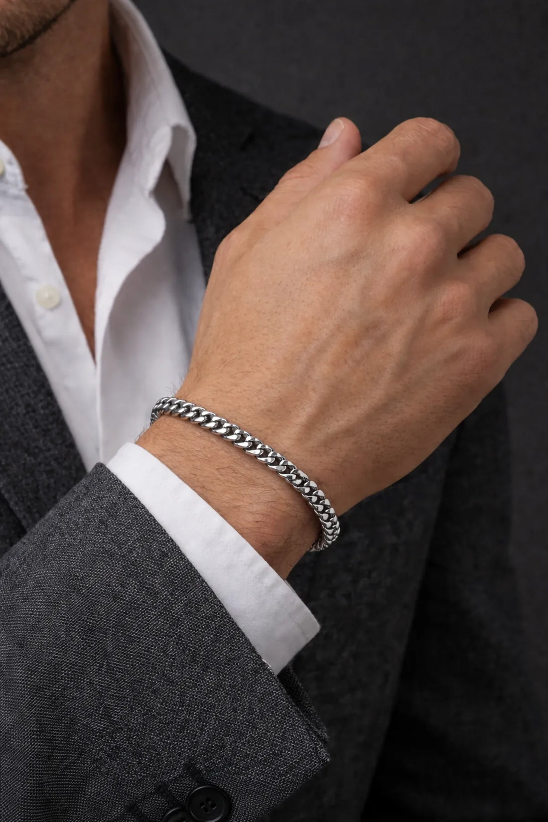 Elite Anti-Tarnish Silver Cuban Bracelet for Men