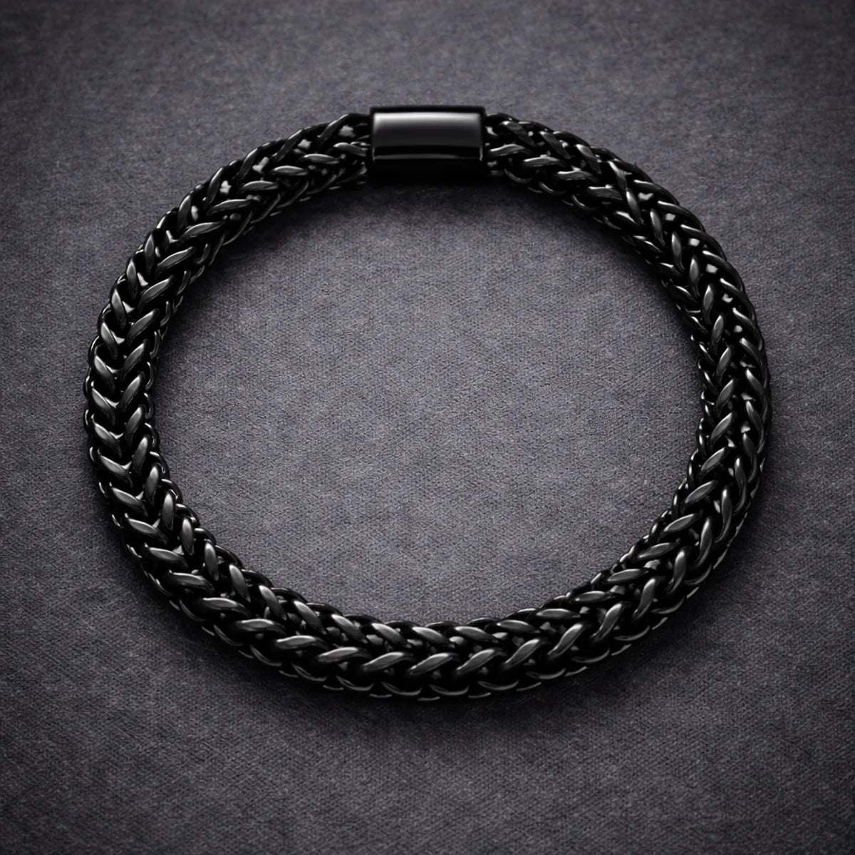 Black Elite V-Pattern Men’s Bracelet | Anti-Tarnish