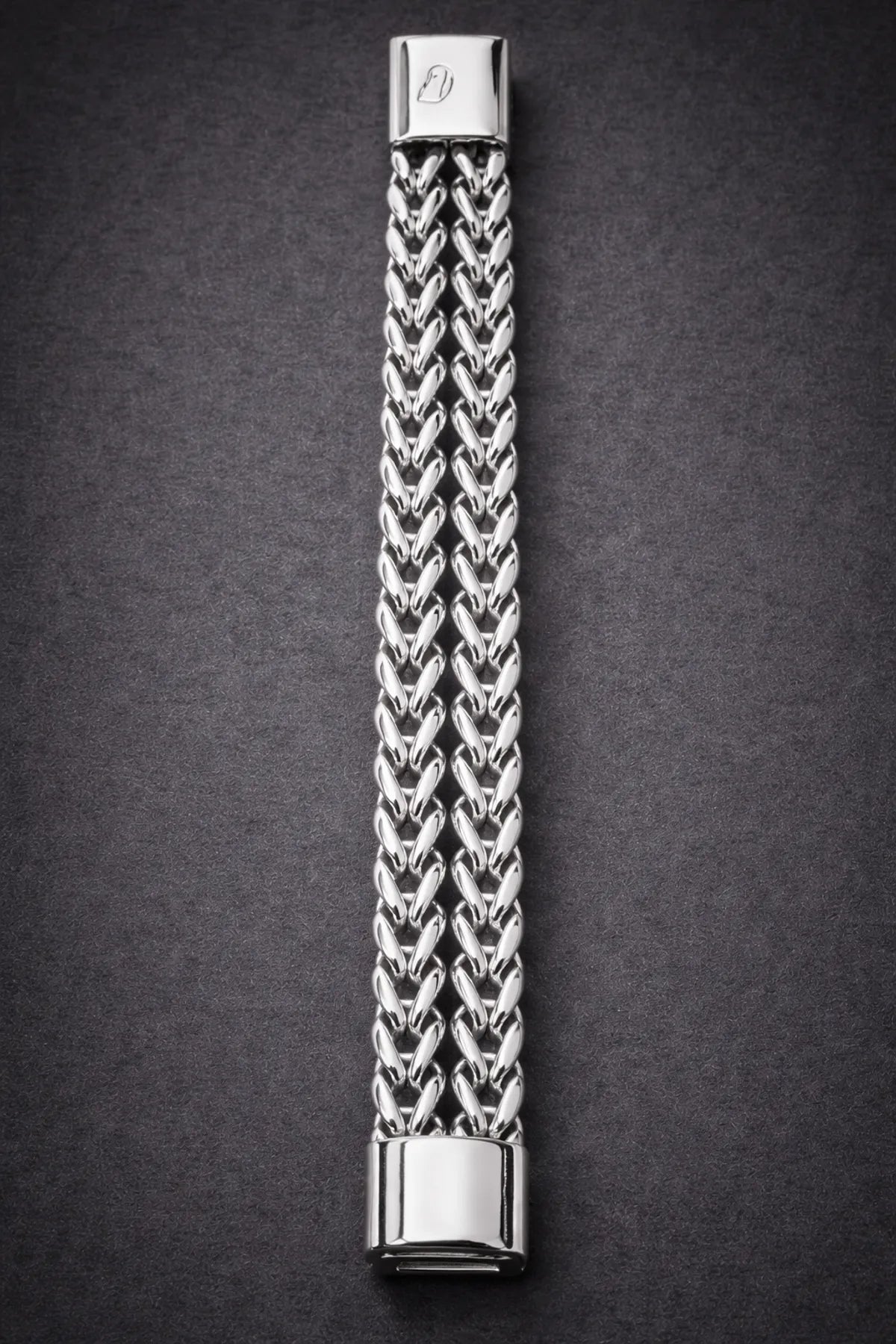 Premium Anti-Tarnish Silver Finish V-Pattern Bracelet for Men
