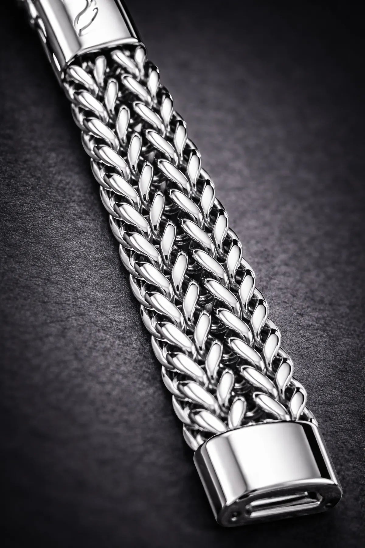 Premium Anti-Tarnish Silver Finish V-Pattern Bracelet for Men