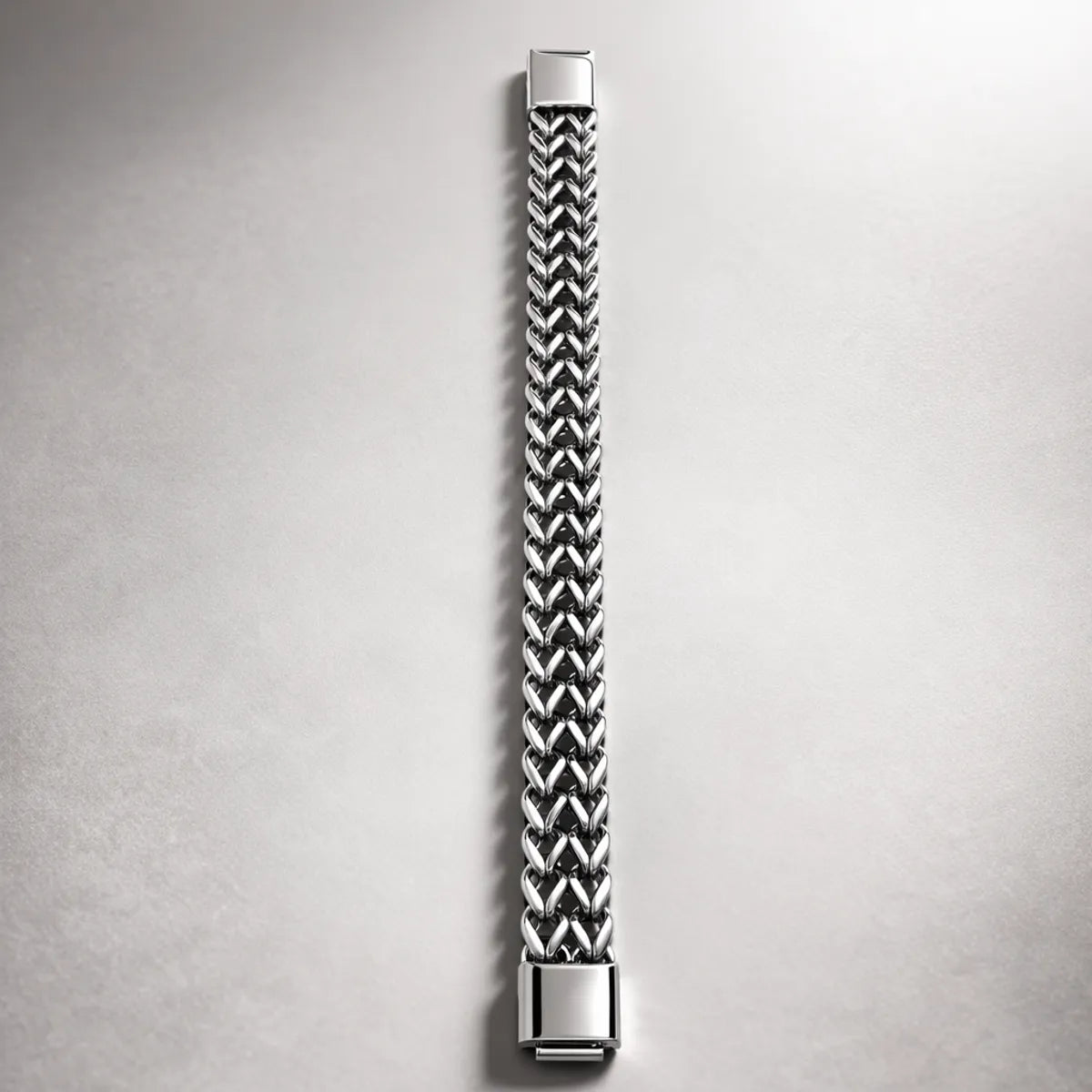 Premium Anti-Tarnish Silver Finish V-Pattern Bracelet for Men