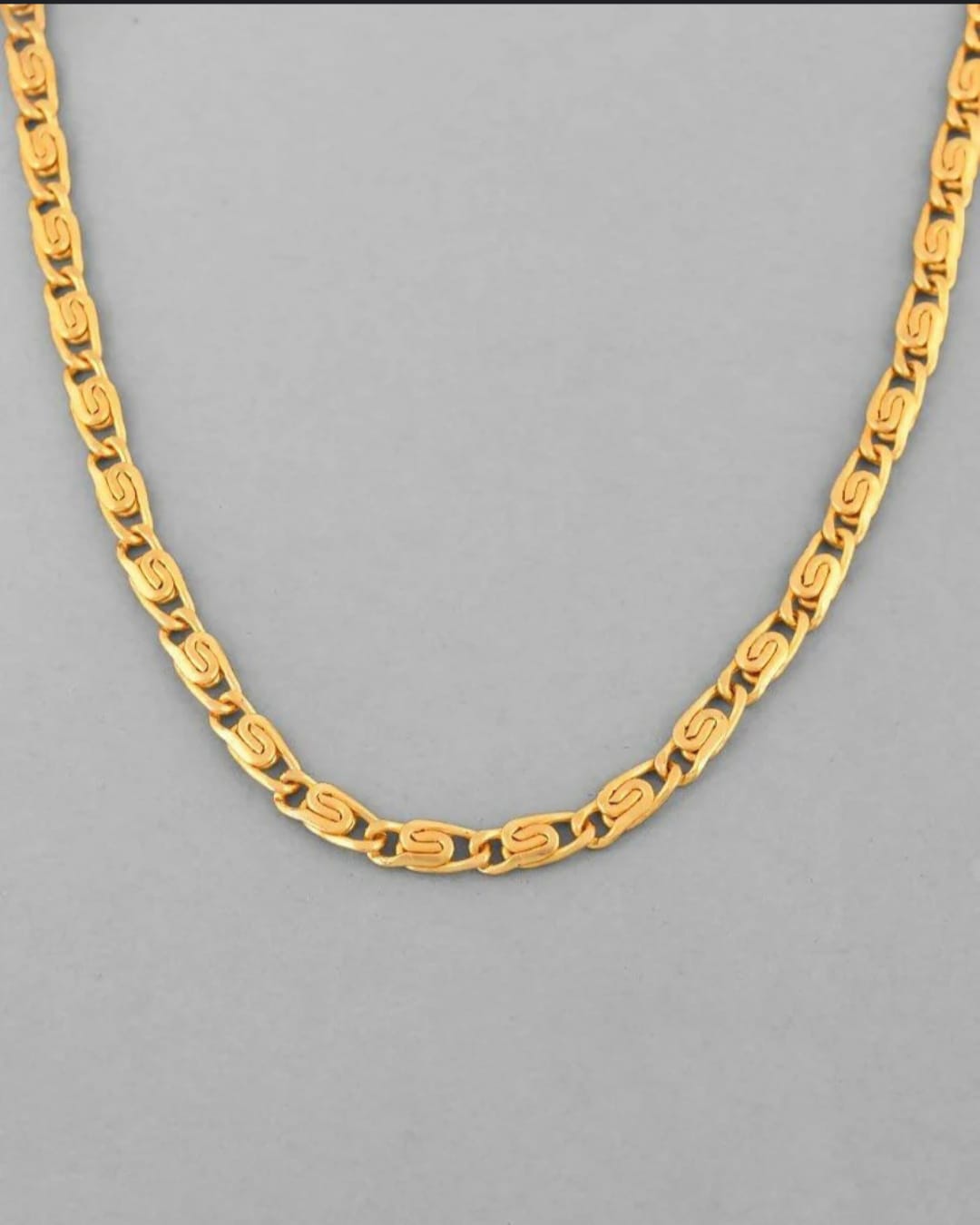 Gold Plated Brass Material Light Weighted Chain For Men And Women - 24 Inches Long