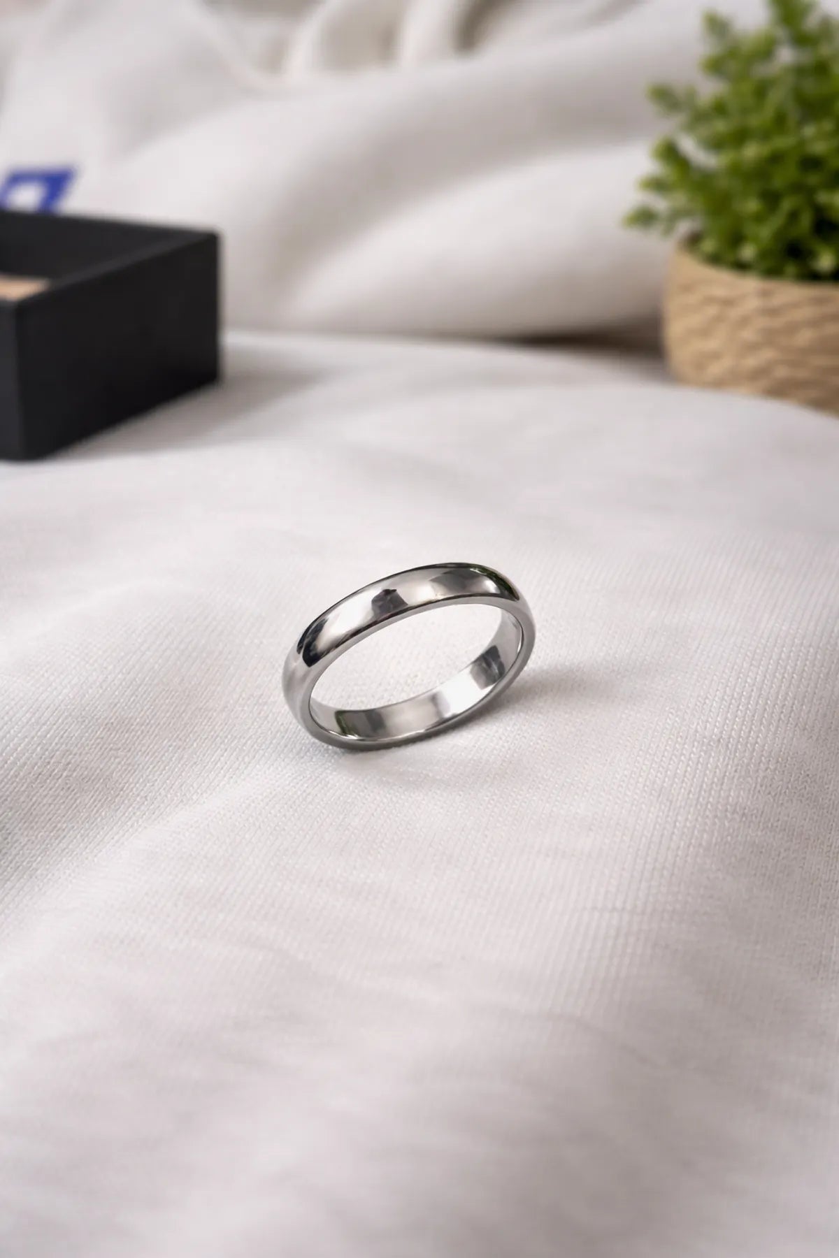 Premium Silver Finish Band Ring for Men