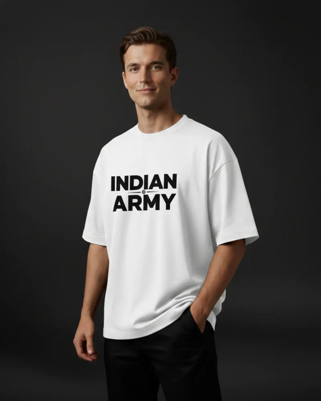 White Indian Soldier 240 Gsm Terry Cotton 240 Gsm Terry Cotton Oversized T Shirt For Unisex