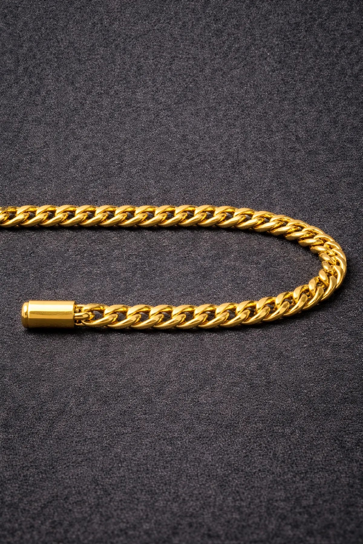 Bold Cuban Gold Polish Bracelet Anti-Tarnish for Men