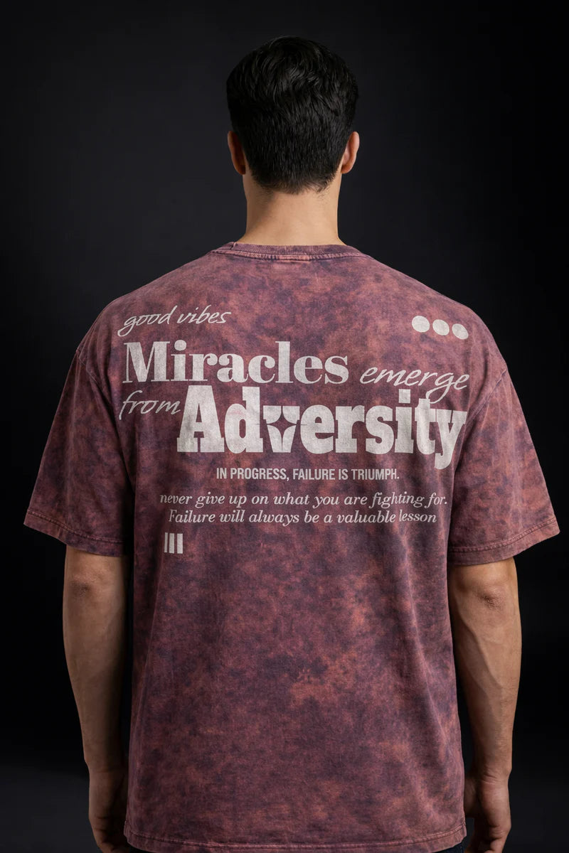 Purple Miracles Emerge From Adversity Acid Wash Oversized Graphic T Shirt For Unisex
