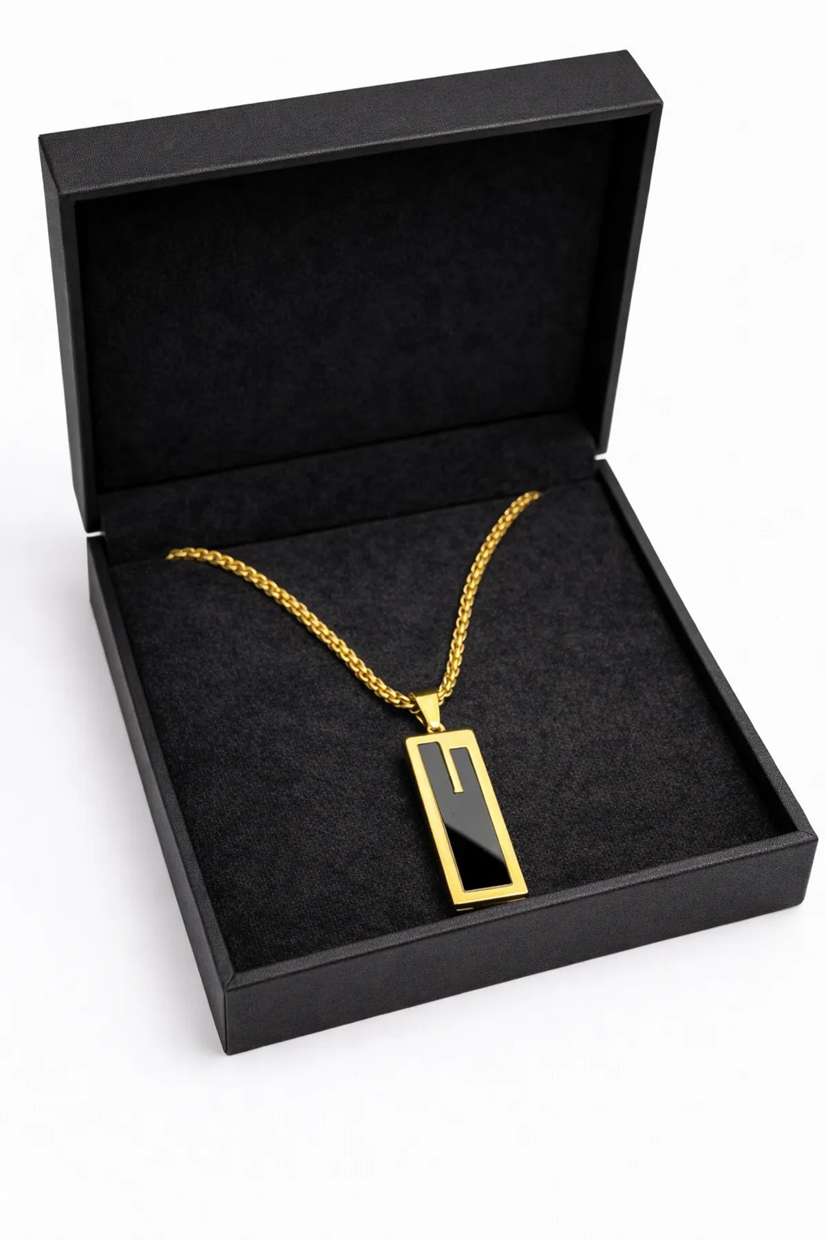 Modern Anti-Tarnish Gold Bar Pendant Necklace for Men