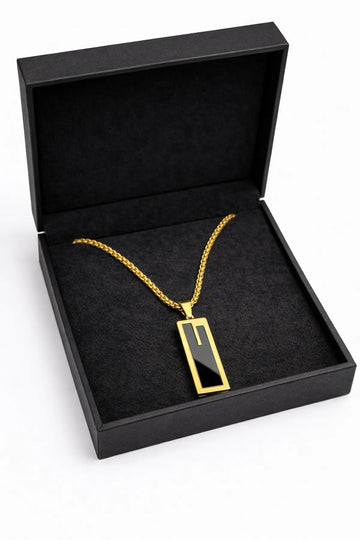 Modern Anti-Tarnish Gold Bar Pendant Necklace for Men
