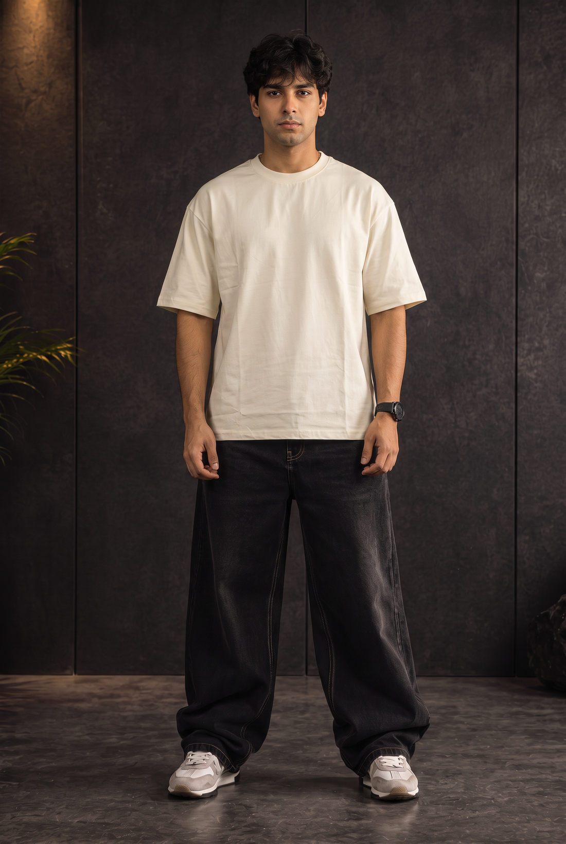Offwhite Solid Color 240 Gsm Terry Cotton Oversized T Shirt | Premium Cotton Essential For Unisex