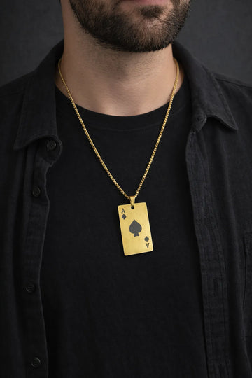 Gold Ace of Spades Pendant for Men | Anti-Tarnish