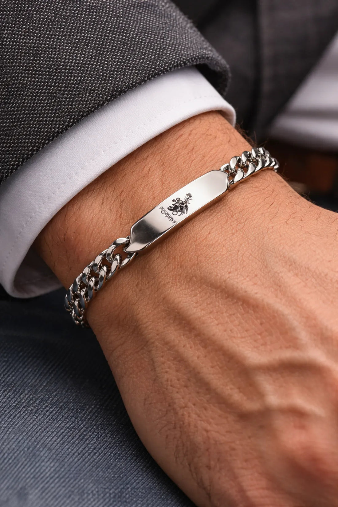 Silver Anti Tarnish Mahakal Chain Bracelet