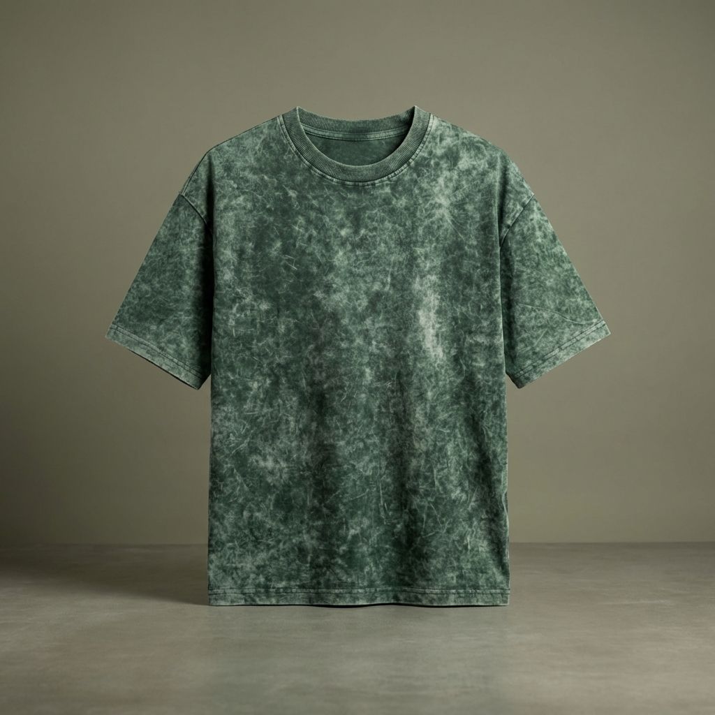Green Struggle Gives Happiness Acid Wash 240 Gsm Terry Cotton Oversized Graphic T Shirt For Unisex