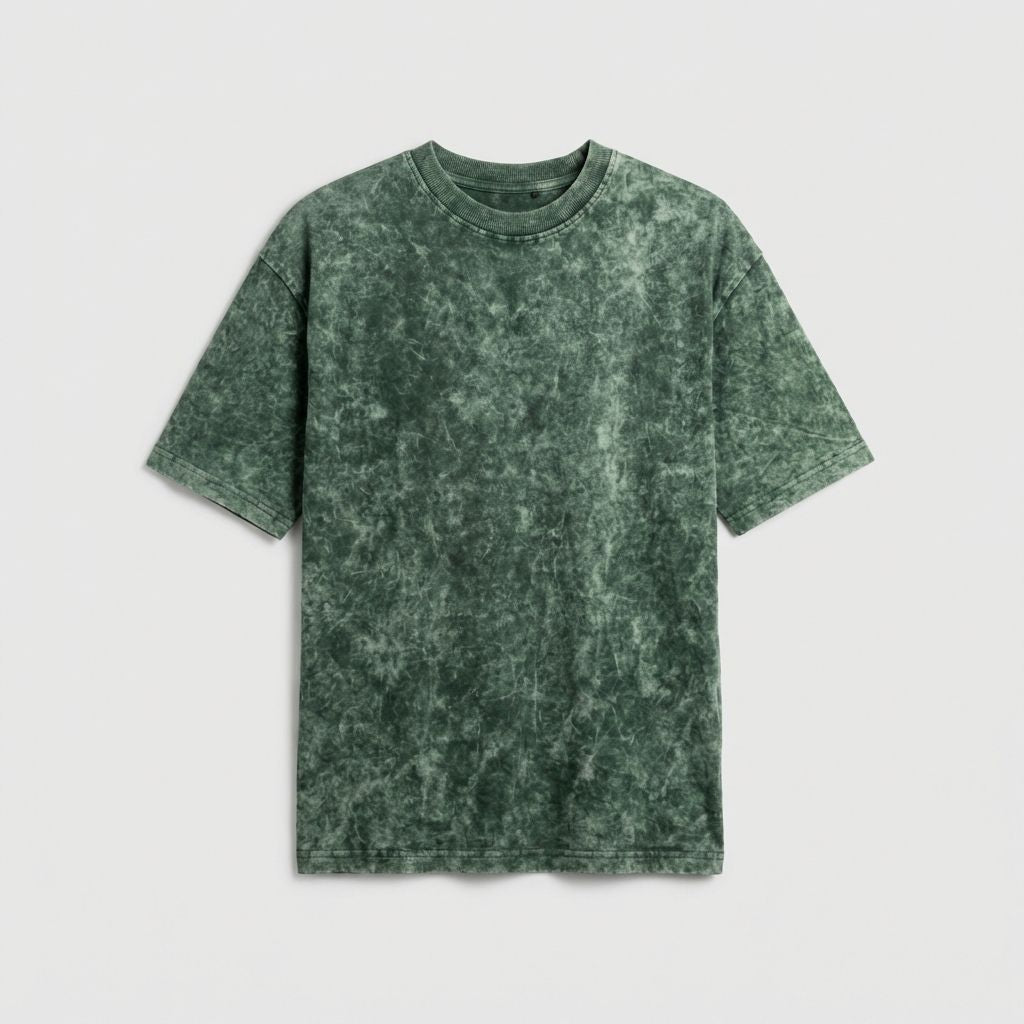 Green Attain Your Goals Acid Wash Oversized Graphic T Shirt For Unisex