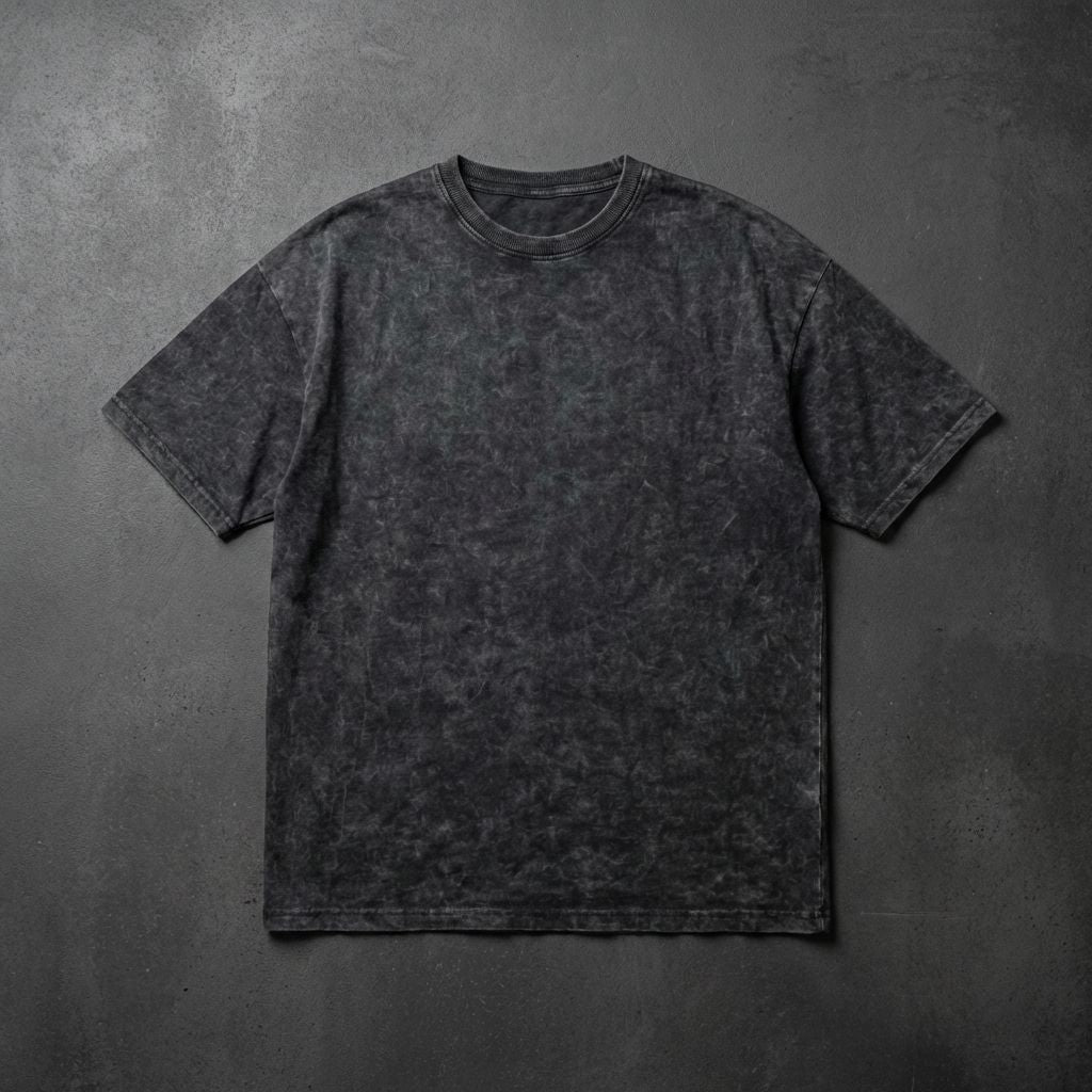 Black Successful Gives Happiness Acid Wash 240 Gsm Terry Cotton Oversized Graphic T Shirt For Unisex