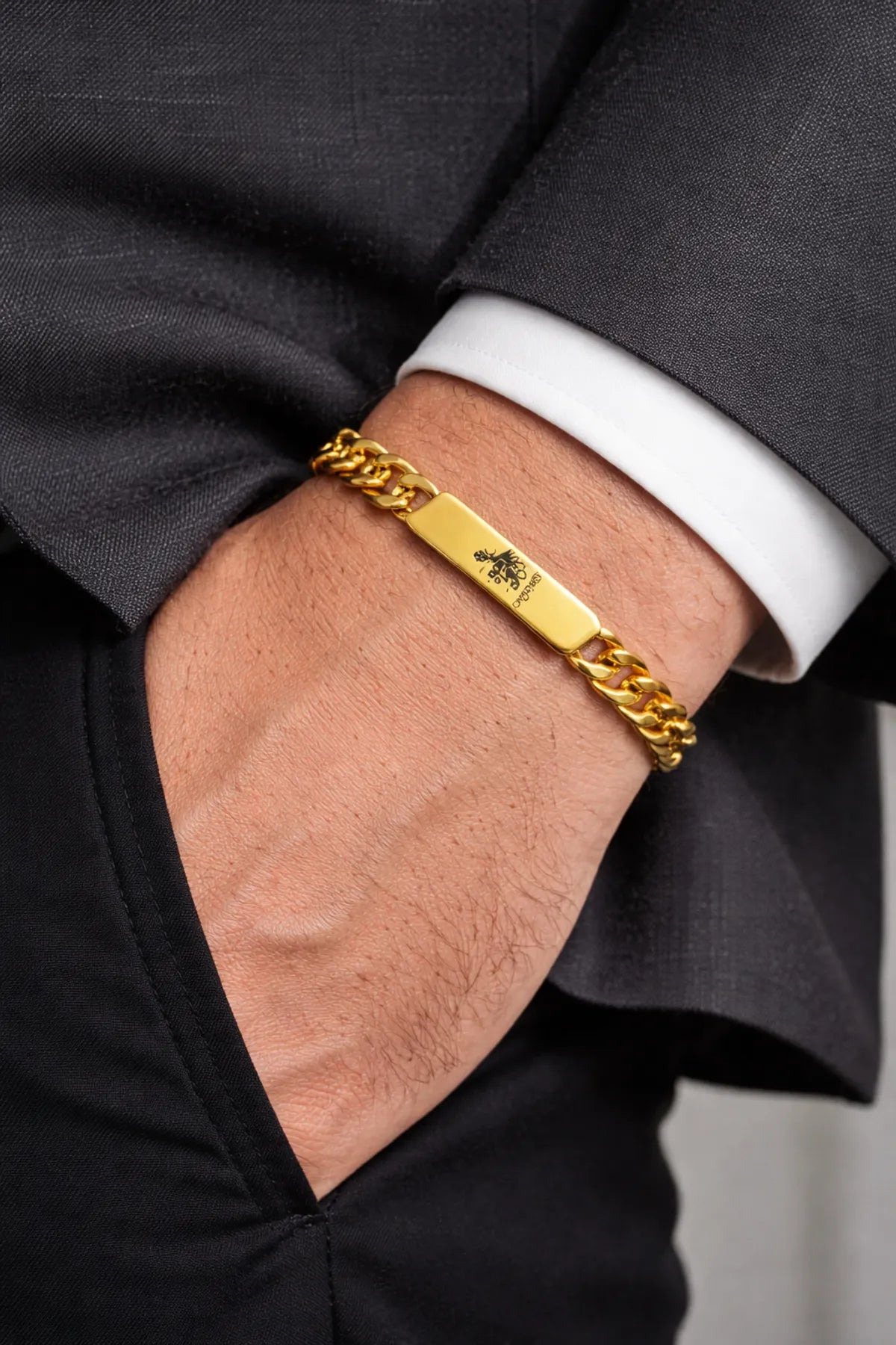 Gold Anti Tarnish Mahakal Bracelet for Men