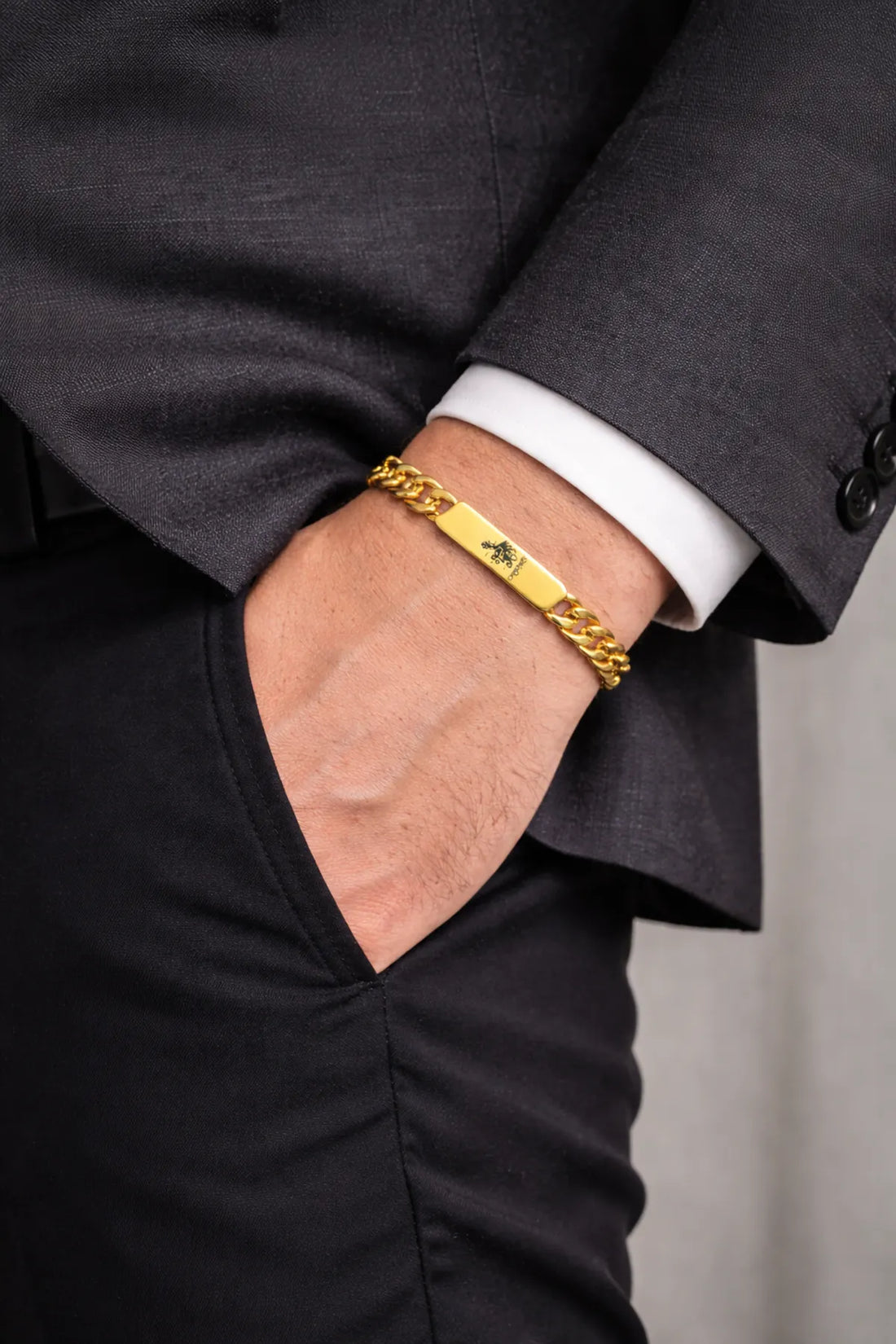 Gold Anti Tarnish Mahakal Bracelet for Men