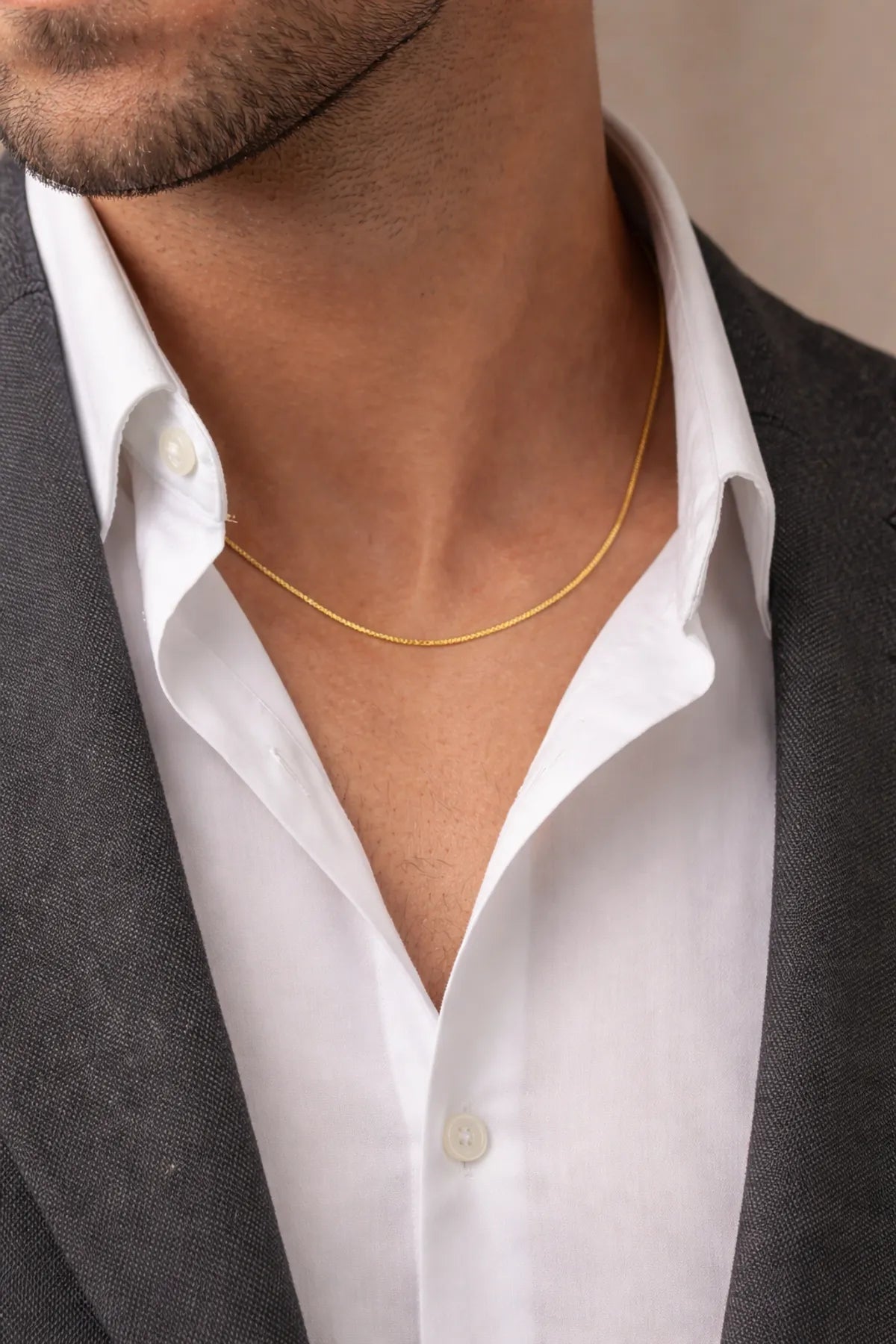 Gold Anti Tarnish Slim Snake Chain for Men